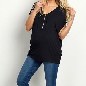 Zip up maternity top